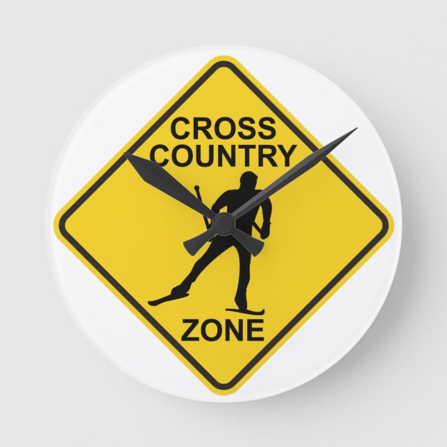 Cross Country Ski Zone Round Clock (Front)
