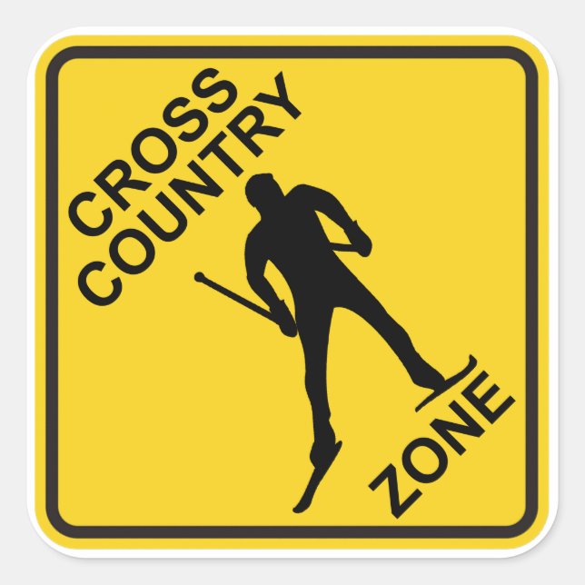 Cross Country Ski Zone Square Sticker (Front)