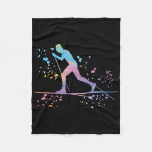 Cross Country Skier Nordic Xc Skiing _15 Fleece Blanket