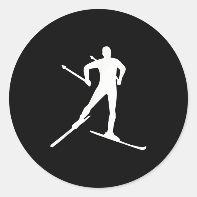 Cross Country Skiing  Classic Round Sticker (Front)