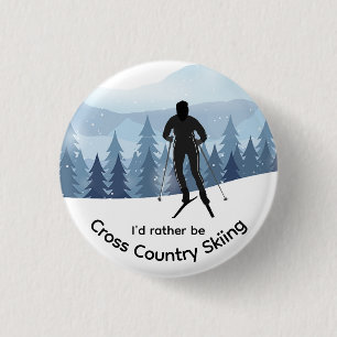 Cross Country Skiing Design 3 Cm Round Badge