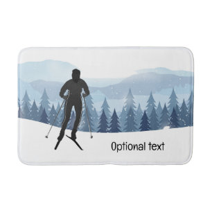 Cross Country Skiing Design Bath Mat