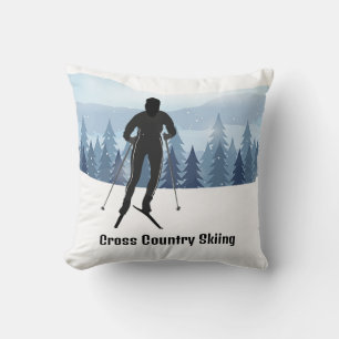 Cross Country Skiing Design Cushion