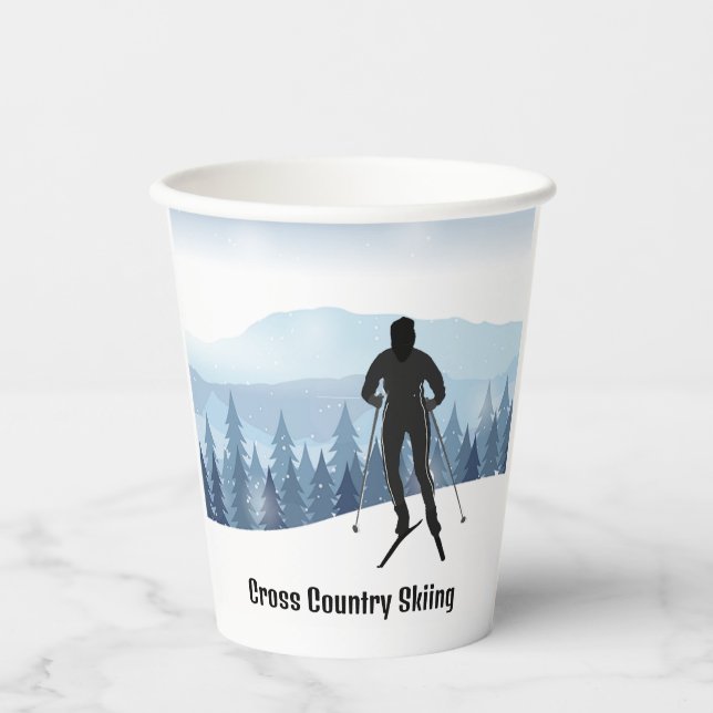 Cross Country Skiing Design Paper Cup (Front)