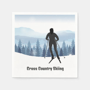 Cross Country Skiing Design Paper Napkins