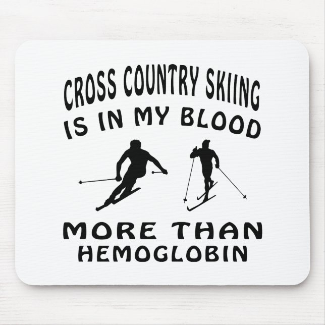 Cross Country Skiing designs Mouse Pad (Front)