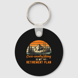 Cross country skiing is retirement plan cross key ring