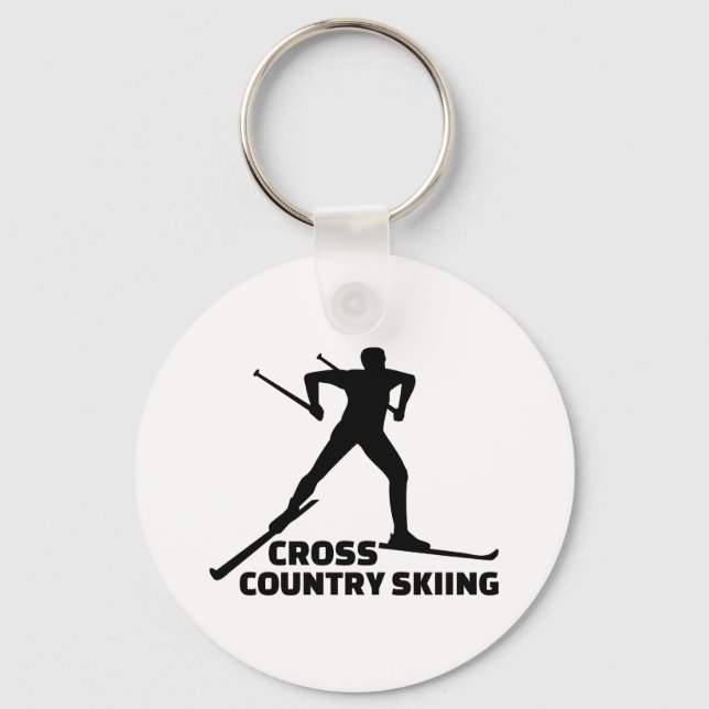 Cross country skiing key ring (Front)