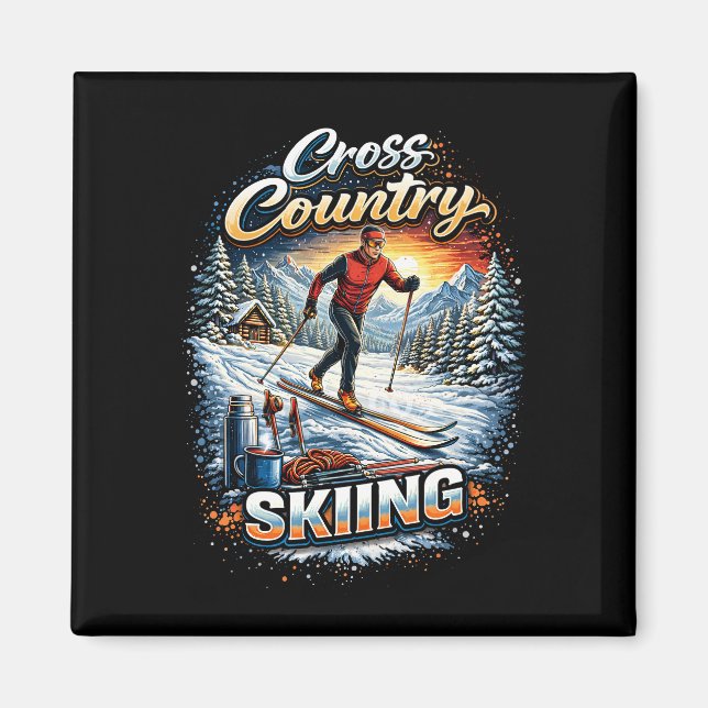 Cross Country Skiing Magnet (Front)