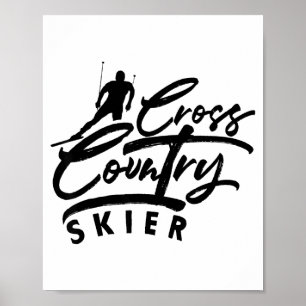Cross country skiing skier xc ski winter sports poster