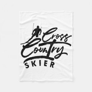 Cross Country Skiing Skier Xc Ski Winter Sports Sn Fleece Blanket