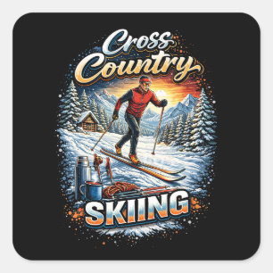 Cross Country Skiing Square Sticker