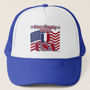 Cross Country Skiing USA Trucker Hat
