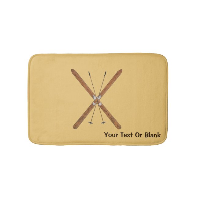 Cross-Country Skis And Poles Bath Mat (Front)