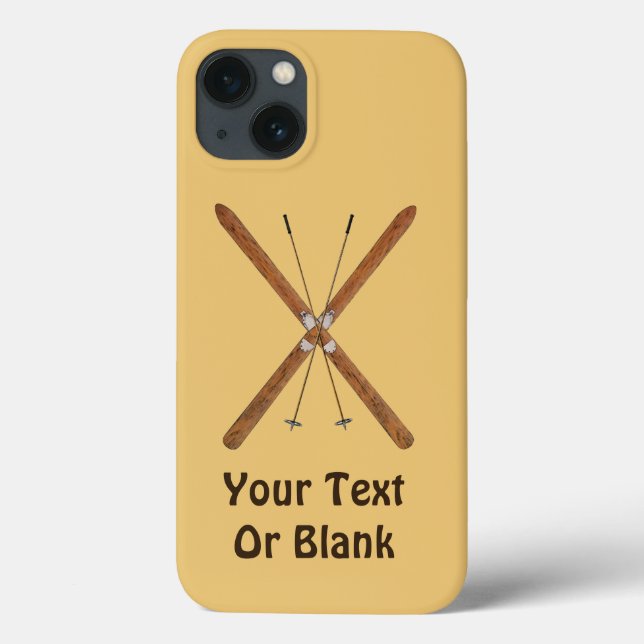Cross-Country Skis And Poles Case-Mate iPhone Case (Back)