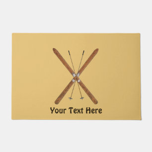 Cross-Country Skis And Poles Doormat