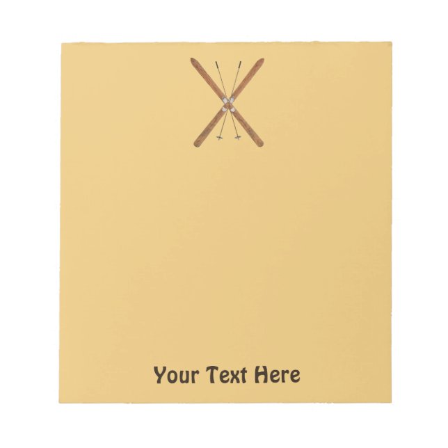 Cross-Country Skis And Poles Notepad (Front)