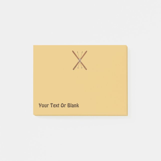 Cross-Country Skis And Poles Post-it Notes (Front)