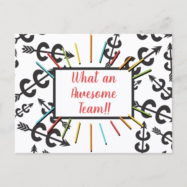 Cross Country Symbols Awesome Team Postcard (Front)