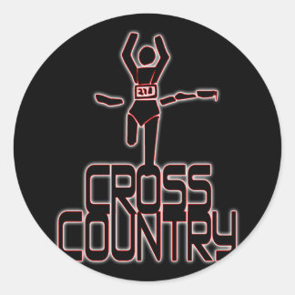 CROSS COUNTRY WINNER - FINISH LINE CLASSIC ROUND STICKER