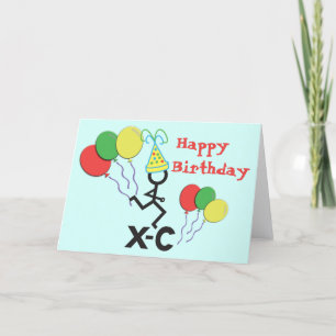 Cross Country XC Runner Happy Birthday Card