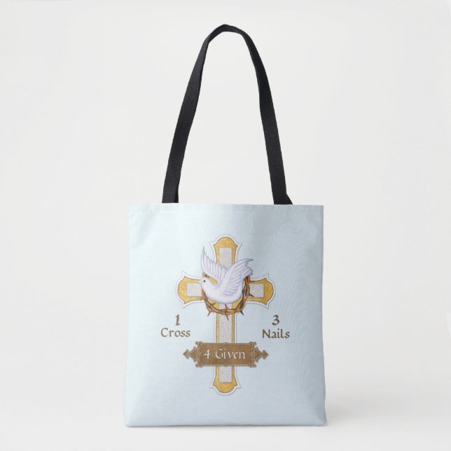 Cross Dove 4 Given Religious Tote Bag (Front)