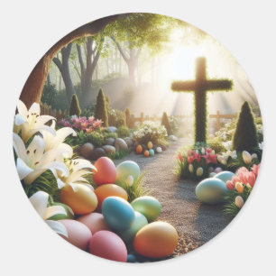 Cross/Easter egg/Lilly  Classic Round Sticker