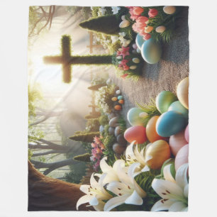 Cross/Easter egg/Lilly  Fleece Blanket