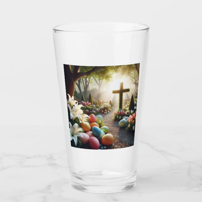 Cross/Easter egg/Lilly  Glass (Front)