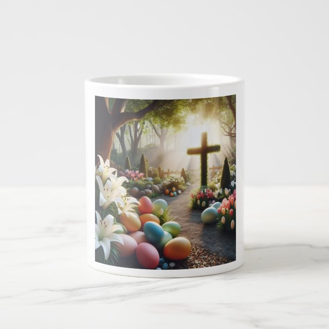 Cross/Easter egg/Lilly  Large Coffee Mug (Front)