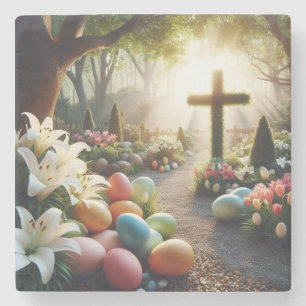 Cross/Easter egg/Lilly Stone Coaster
