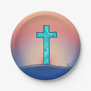 Cross Easter Paper Plate