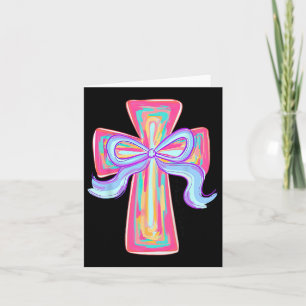 Cross Easter Pink Brushstroke He Is Risen Coquette Card
