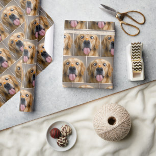 Cross Eyed Golden Retriever With Candy Corn Wrapping Paper