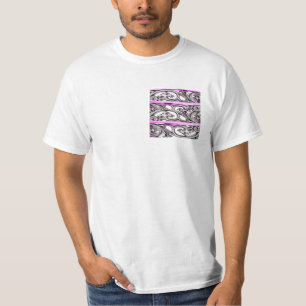 Cross Filigree Design Purple Silver Pattern T-Shirt