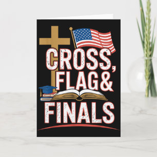 Cross Flag And Finals Christian Conservative Stude Card
