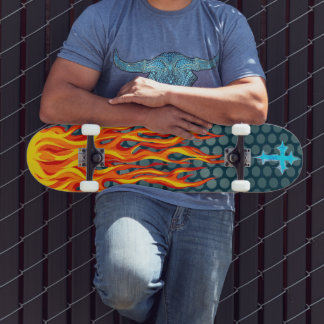 Cross Flames Skateboard