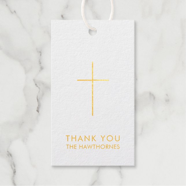 Cross Gold  Gift Tags (Front)