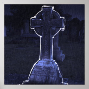 Cross Gravestone Poster