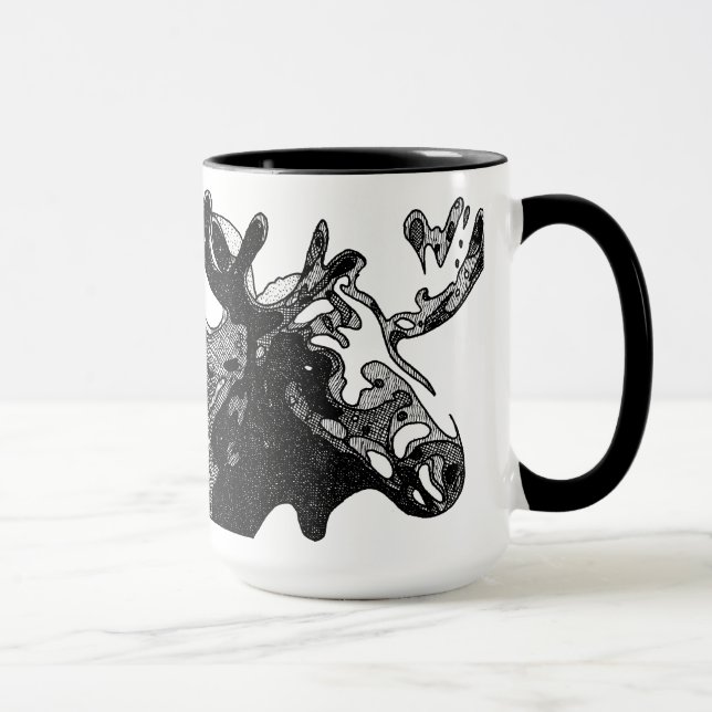 Cross-hatched Moose Mug (Right)