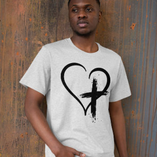 Cross Heart Symbol T-Shirt