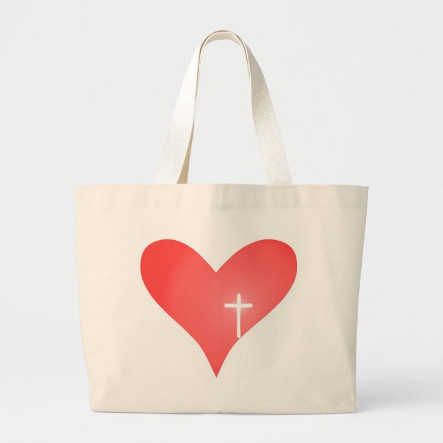 Cross/Heart Tote Bag (Front)