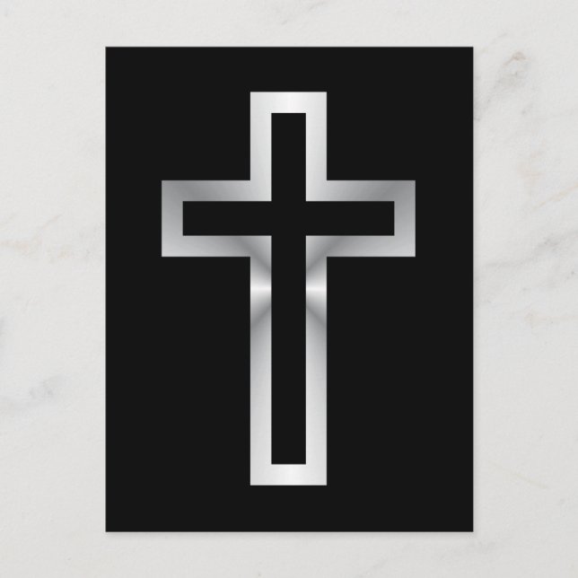 Cross in Black Blue Gold or Silver Postcard (Front)