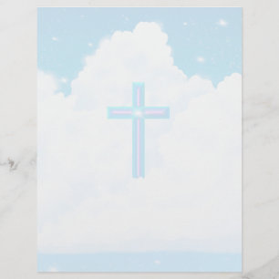 Cross in the Clouds -  8.5" x 11" Stationery Sheet