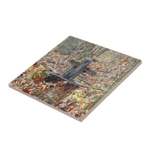 Cross in the Woods Ceramic Tile