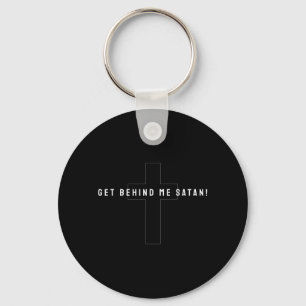 Cross Jesus Funny Get Behind Satan Christian Key Ring
