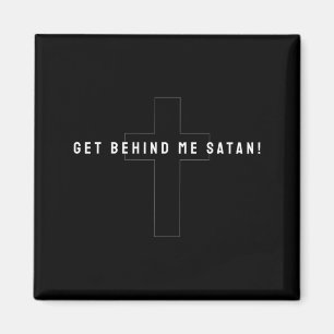 Cross Jesus Funny Get Behind Satan Christian Magnet
