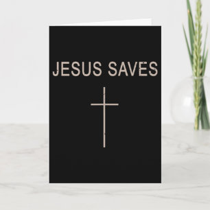 Cross Jesus Save Minimalist Christian Faith Religi Card