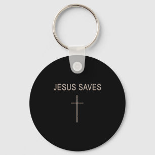 Cross Jesus Save Minimalist Christian Faith Religi Key Ring