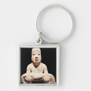 Cross-legged figure holding a baby, Olmec Key Ring